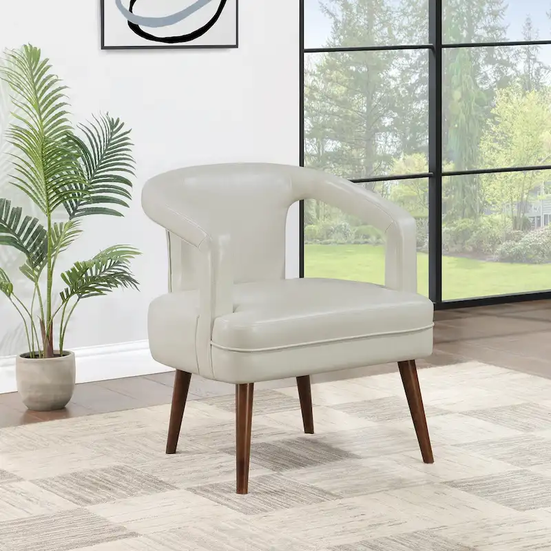 Mason Accent Reception Chair in Faux Leather