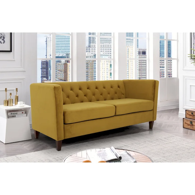 Lisette 73.3 Velvet Square Arm Sofa