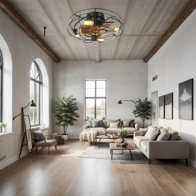 20  Led Ceiling Fan with Remote Control and Reversible DC Motor - N/A