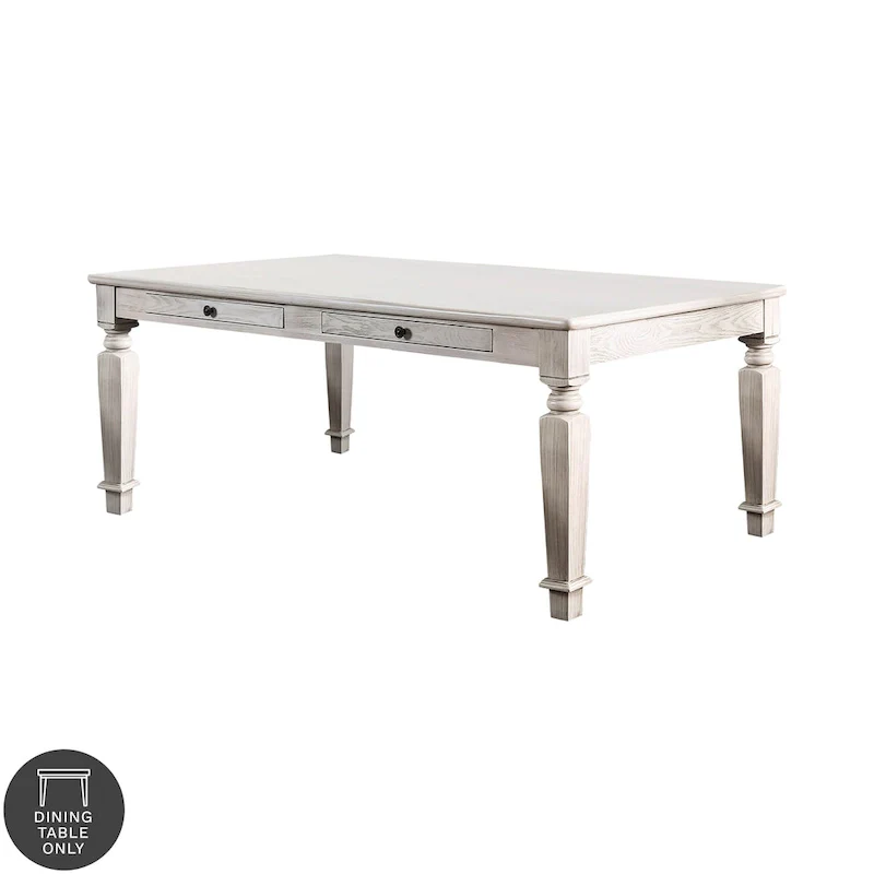 Antique White Rectangular Dining Table, Seats 4-6