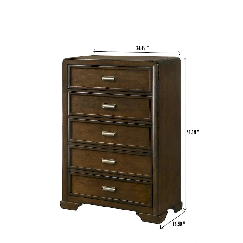 Jimmy 4 Piece Brown Beige Upholstered Panel Bedroom Set