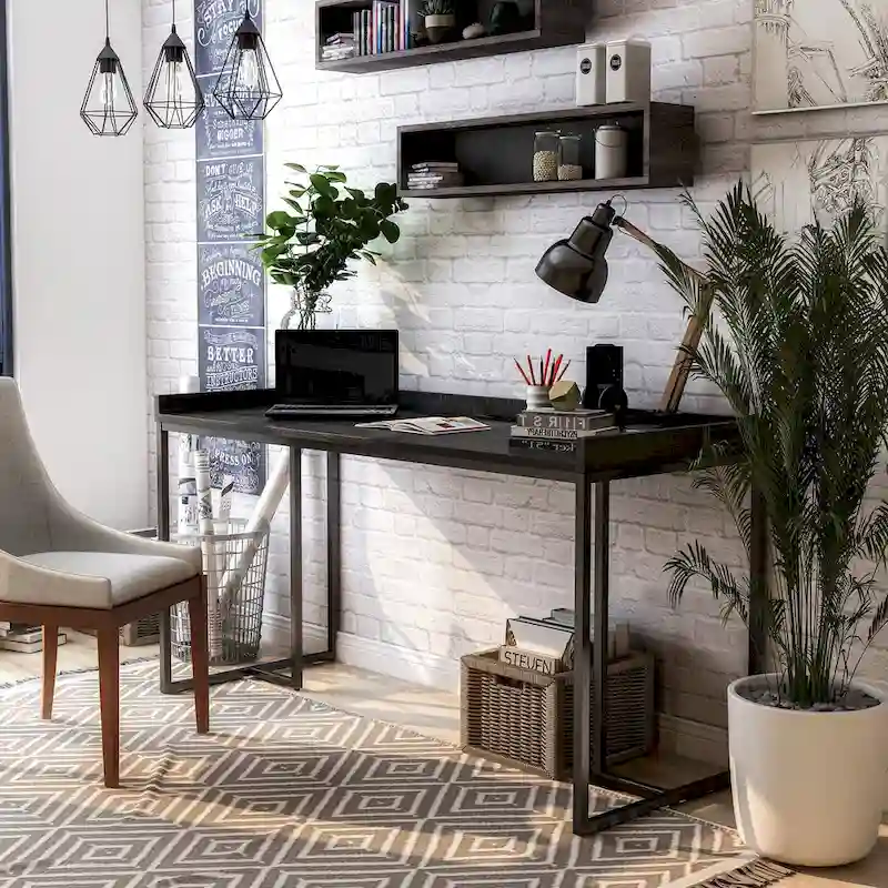 59-inch Metal Computer Desk with USBs by Furniture