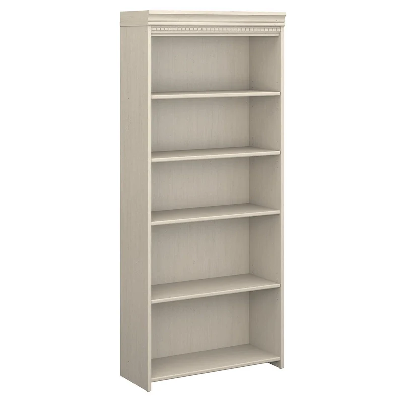 Fairview Antique White 5-shelf Bookcase - Antique - 29.57 L x 12.09 W x 68.94 H
