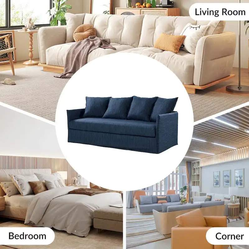 Gottfried 80 Slipcovered Sofa with Removable Cushions by