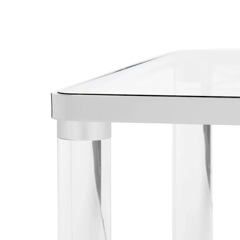 Glass and Acrylic Coffee Table with Chrome Frame - 47