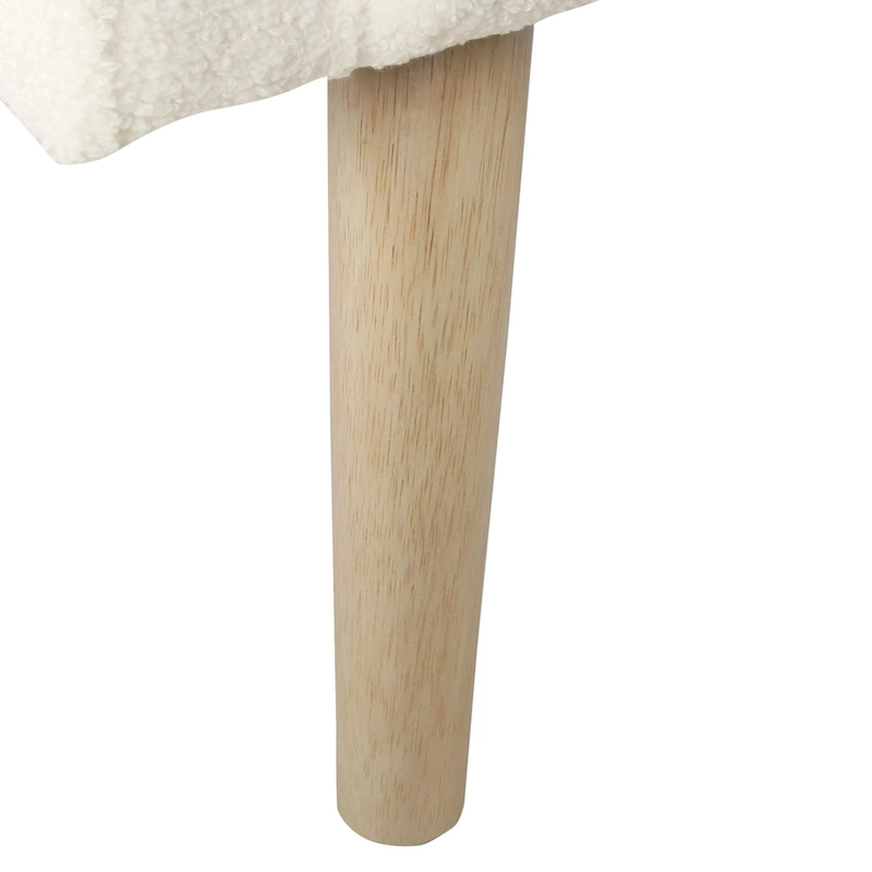 HomePop Sherpa Accent Chair with Wood Legs - Cream