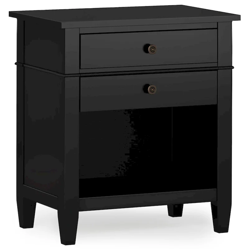 WYNDENHALL Sterling SOLID WOOD 24 inch Wide Bedside Nightstand Table