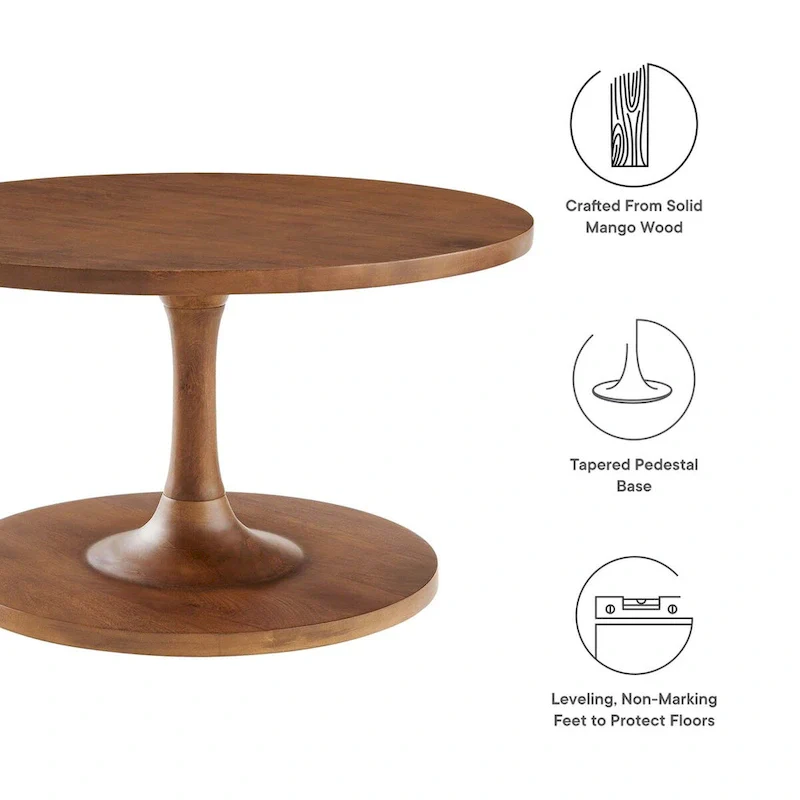 Lina 30 Round Wood Coffee Table