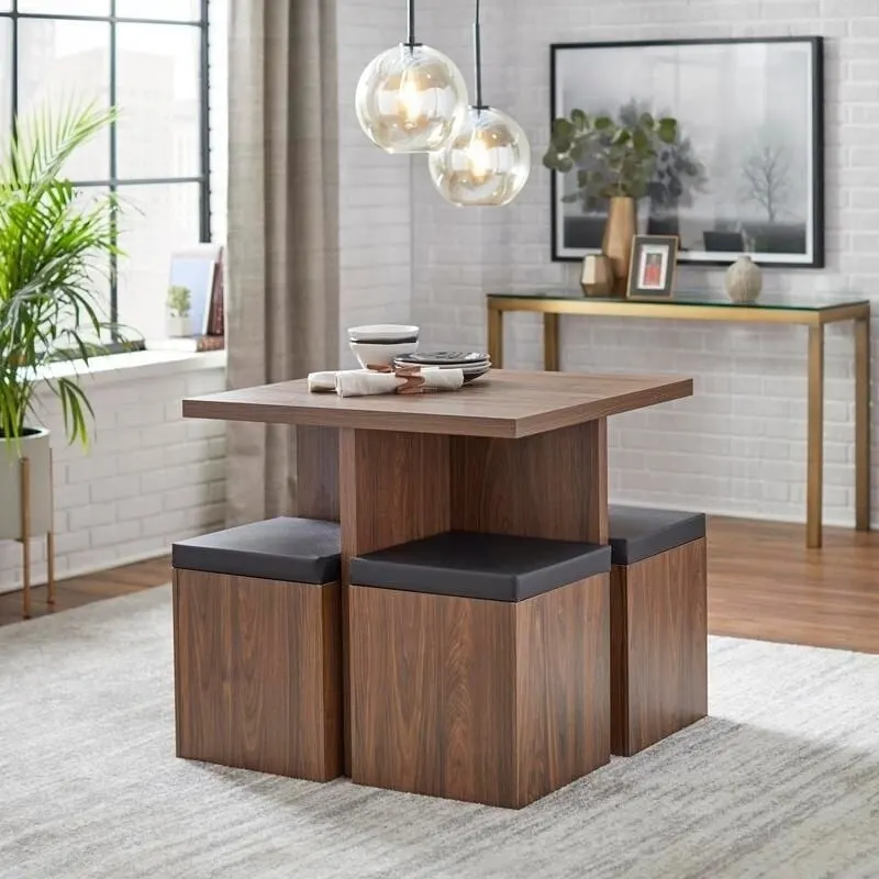 Simple Living Baxter 5-piece Table with Storage Ottoman Dining Set