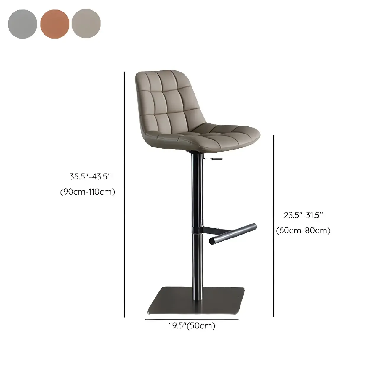 Modern Low Back Cushioned Swivel Adjustable Bar Stool