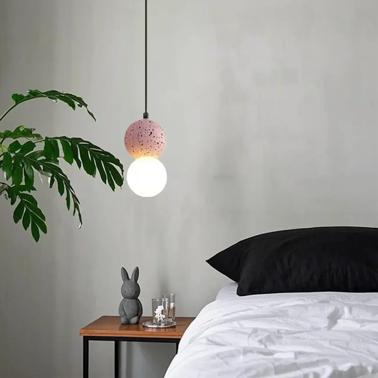 Contemporary Home Decor Beaded Milky Glass Pendant Light