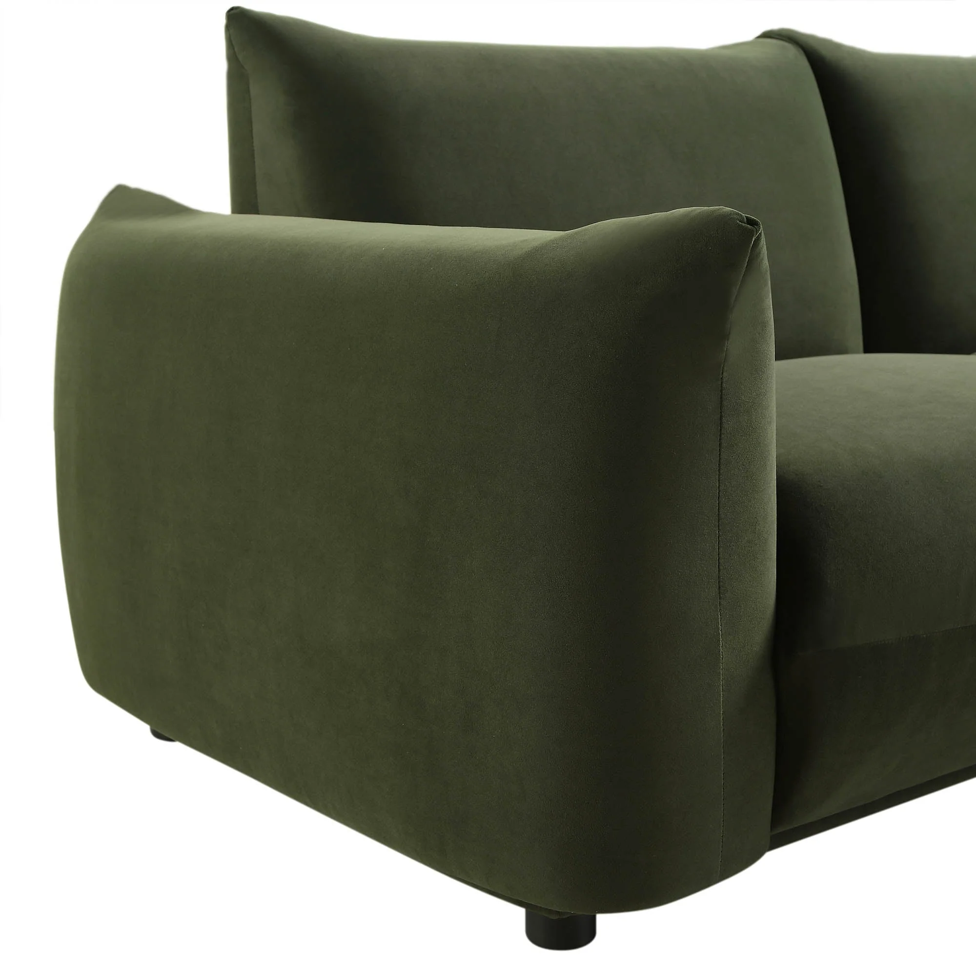 Three Seater Sofa, Moss Green Velvet
