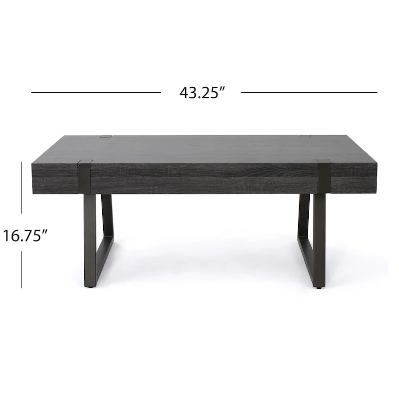 Abitha Faux Wood Coffee Table by Christopher Knight Home - 43.25 L x 23.60 W x 16.75 H