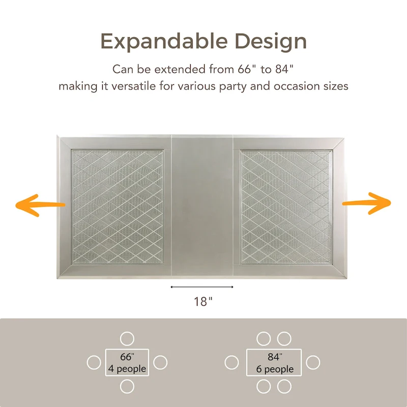 Furniture of America Medlee Glam84-inch Expandable Dining Table with Leaf