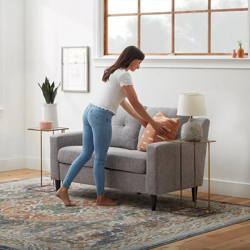 Brookside Ellen 54 Upholstered Scooped Arm Loveseat