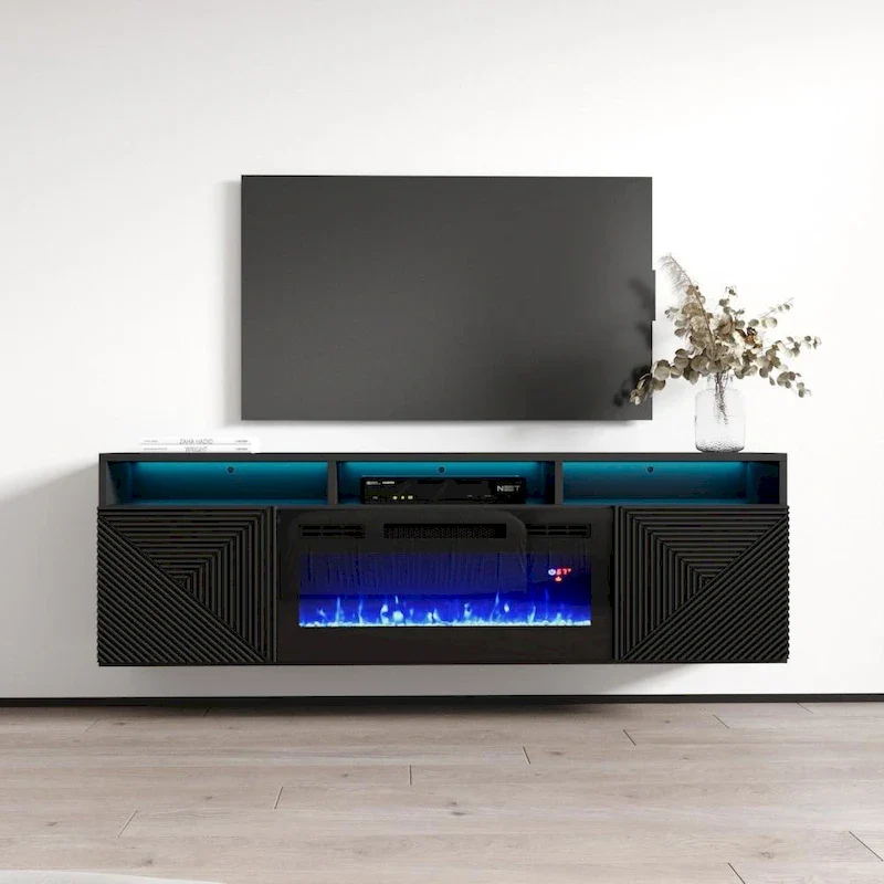Giza EF Wall Mounted Electric Fireplace Modern 63 TV Stand