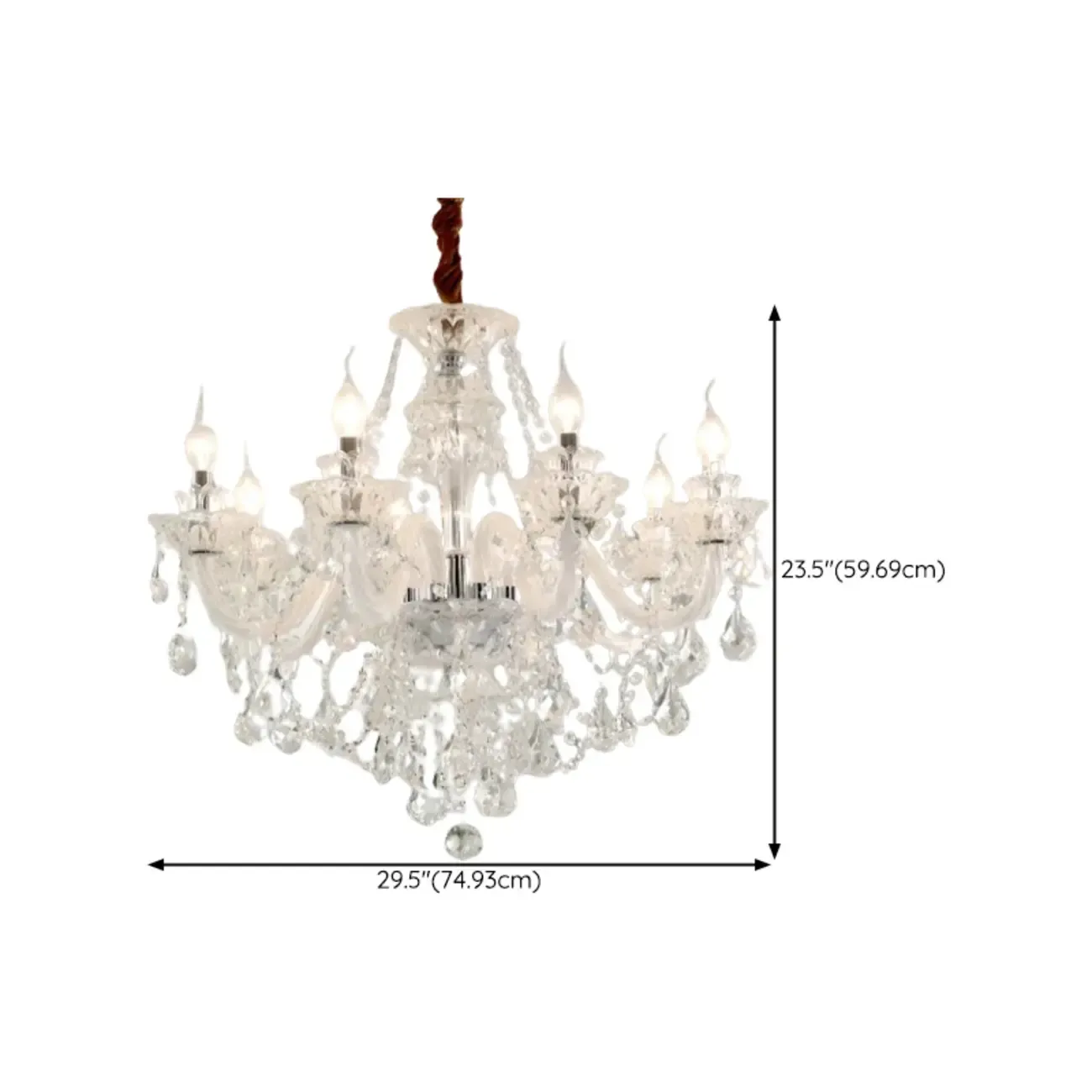 Sophisticated Clear Candelabra Shadeless Crystal Chandelier