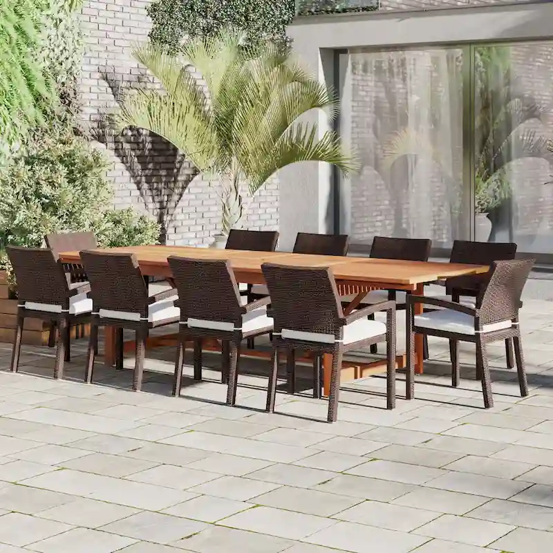 Amazonia Audrey 11pc FSC Wood Outdoor Patio Dining Extendable Set - 170