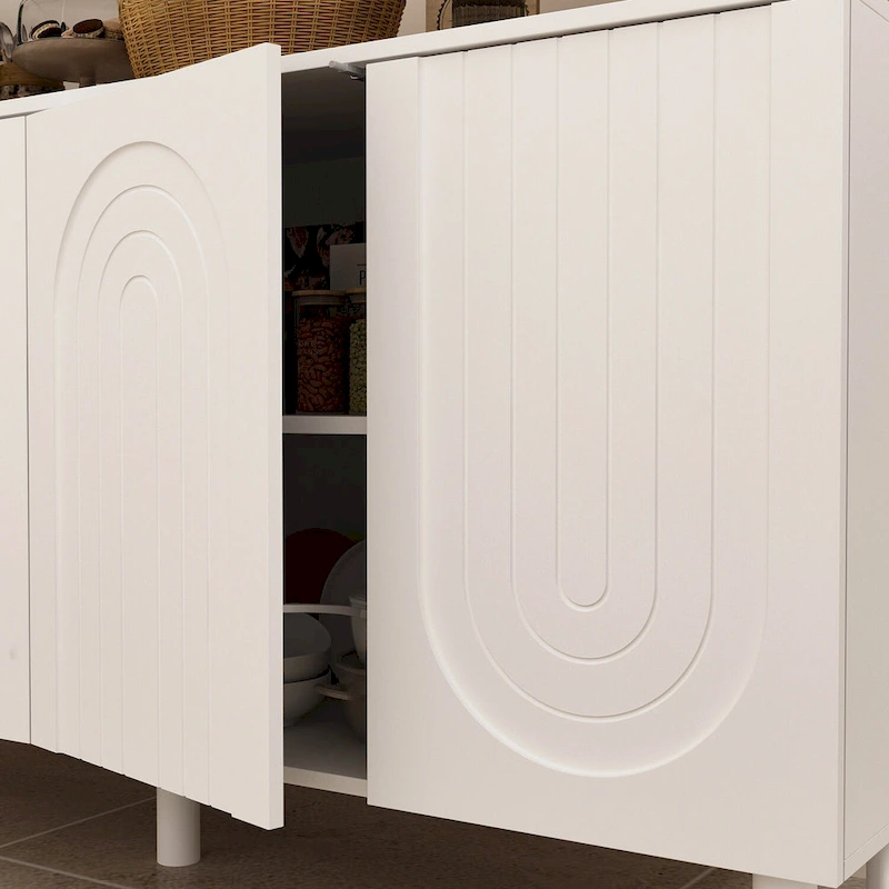White MDF Sideboard Bookcase Kitchen Cabinet Buffet Credenza End Table