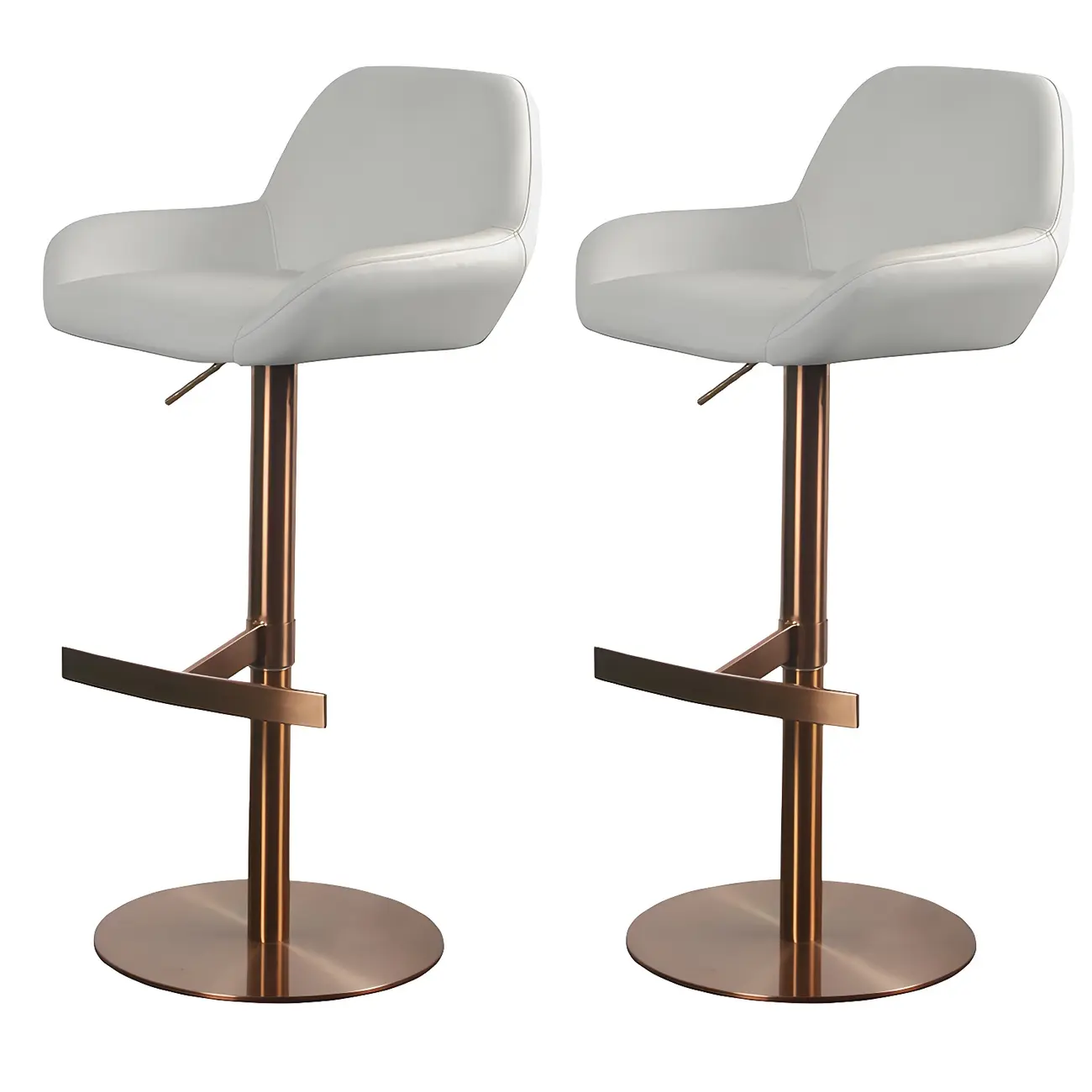 Glossy Metal Bucket Swivel Adjustable Bar Stools