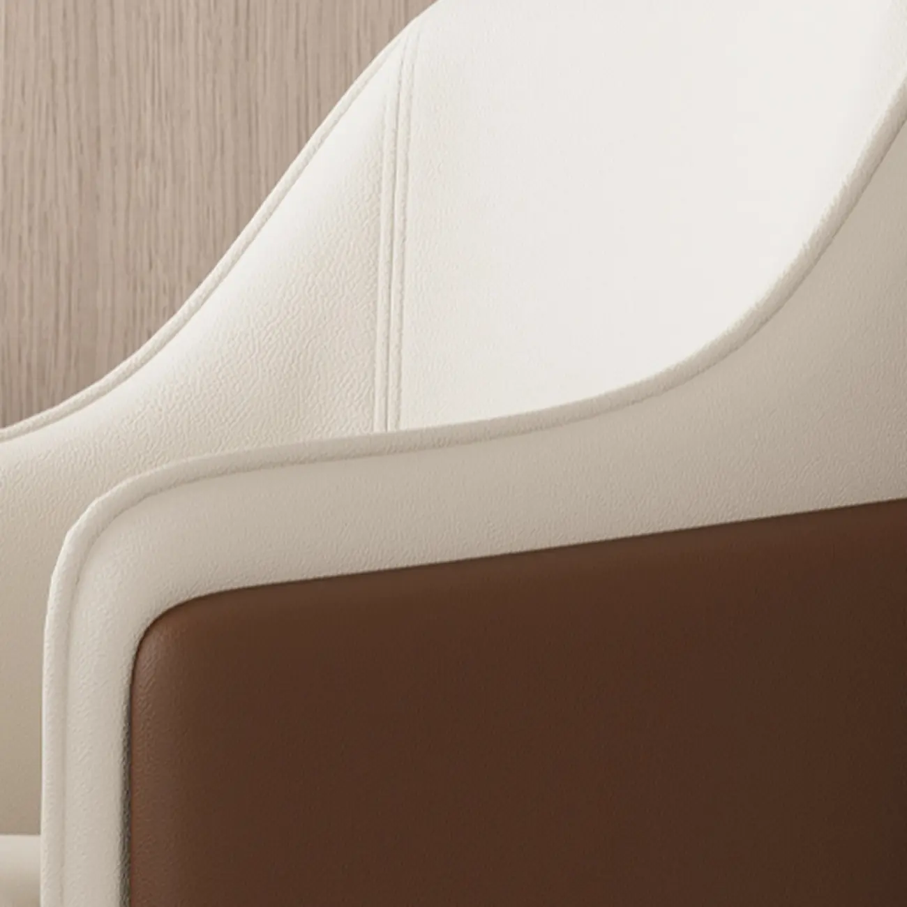 Modern Faux Leather Swivel Arm Dining Chair with Solid Back