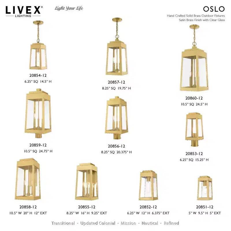 Livex Lighting Oslo 3 - Light Post Light in Satin Brass