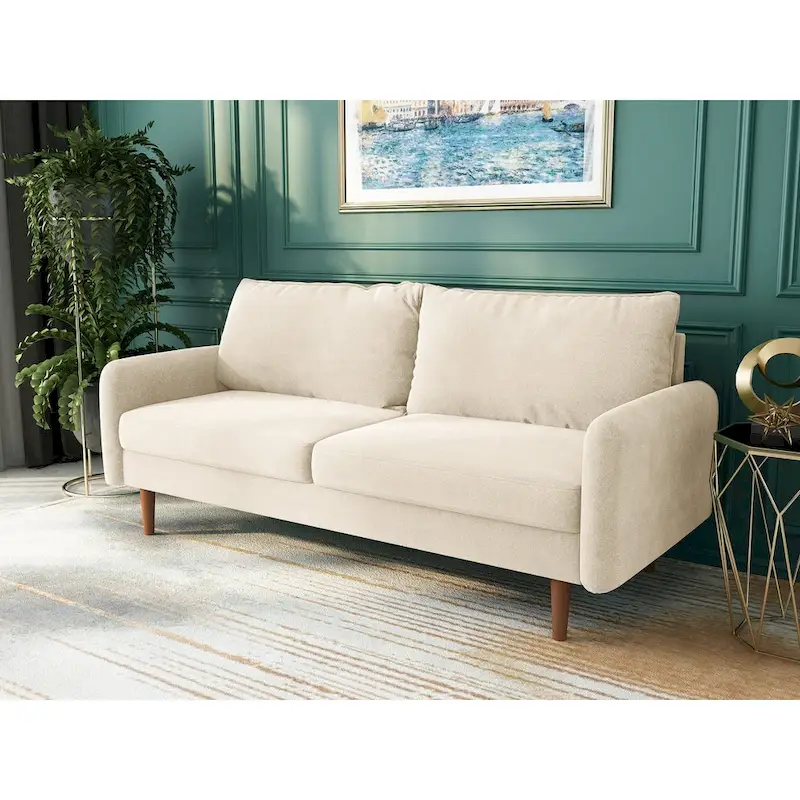 Velvet Square Arm Sofa - Multiple Colors, Contemporary Design, Seats 2-3