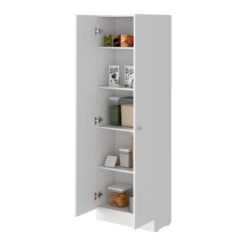 White / Black / Oak Freestanding Storage Cabinet with 10 Shelves