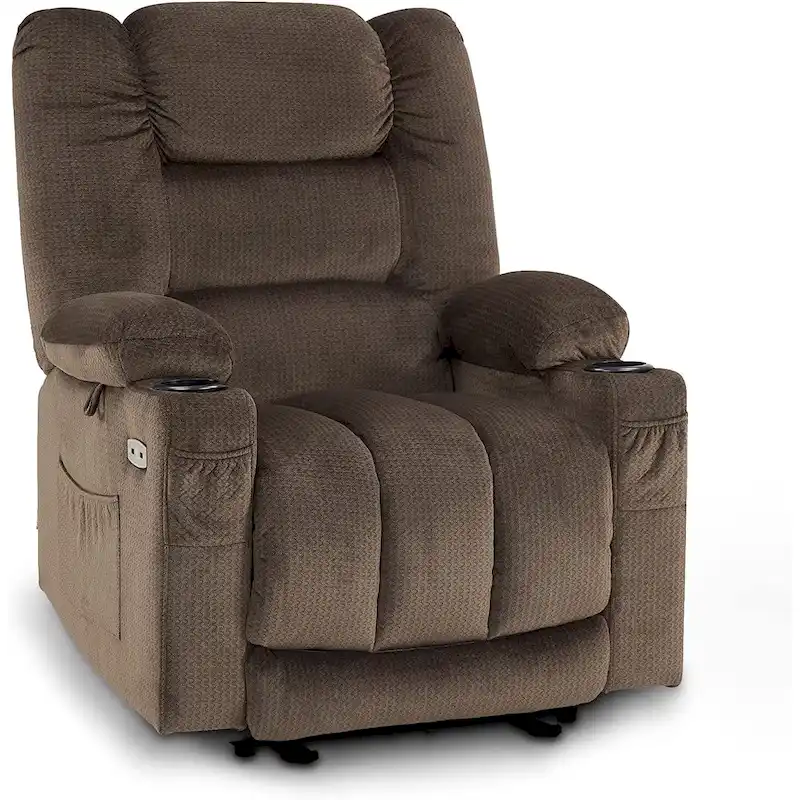 Electric Power Recliner Chair with Heat and Massage, Fabric