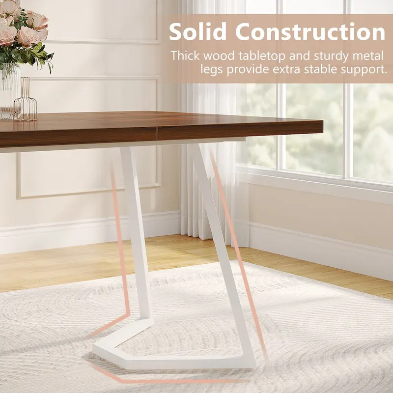 Home Office Computer Desk, White Gold 55 In Faux Marble Executive Desk