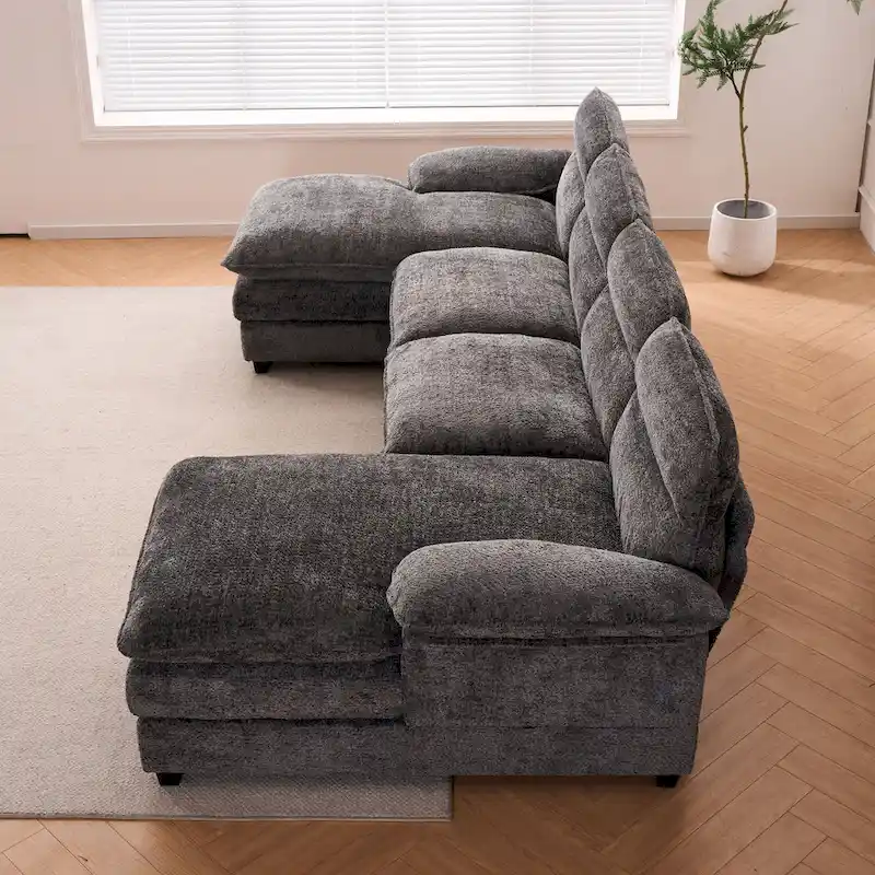 U-Shaped Chenille Sofa