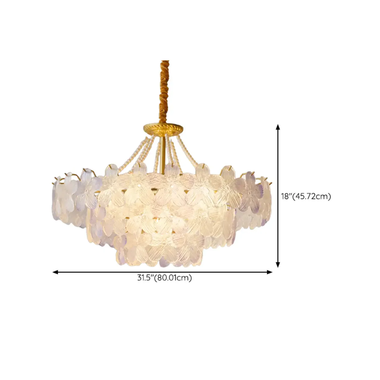 Modern Tier Round Flower Crystal Chandelier