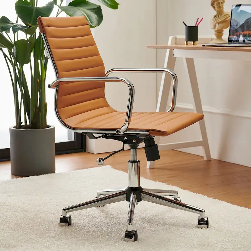 LUXMOD Ribbed Home Office Computer Chair Desk Chair