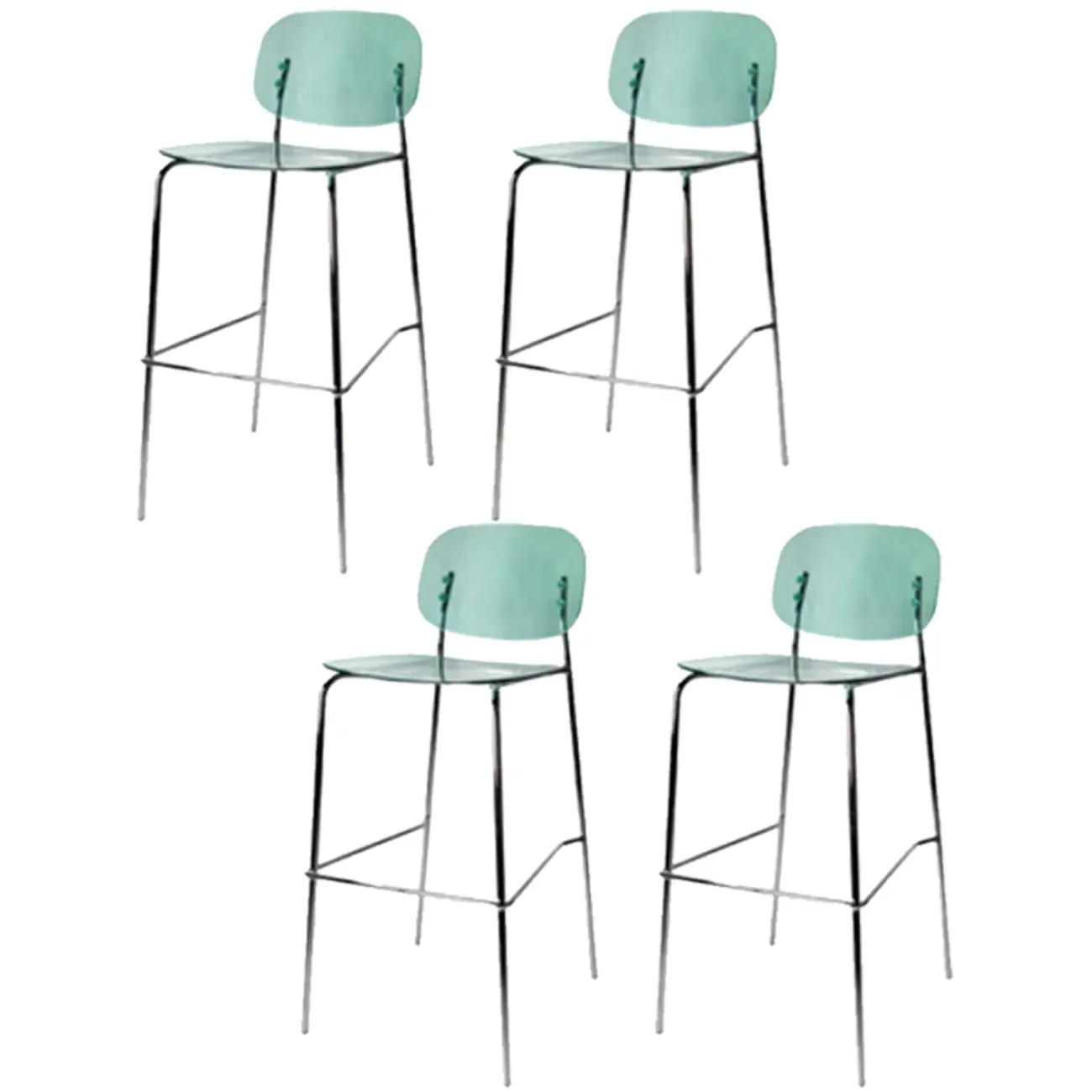 Scandinavian Square Seat Counter Height Acrylic Bar Stools