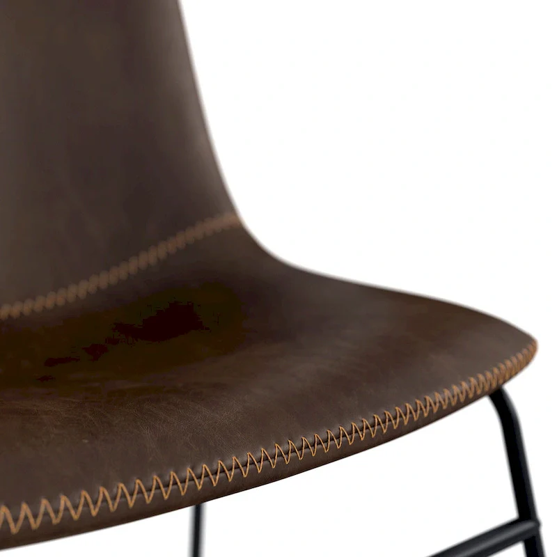 Petra Vegan Leather Side Chairs with Black Legs (Set of 2)