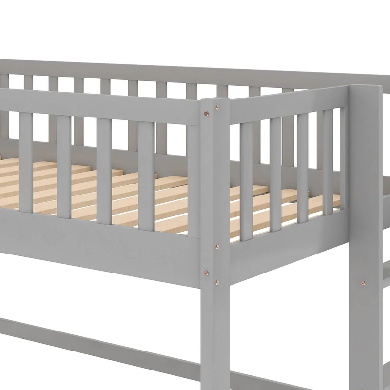 Pine Low Loft Bed with Slide