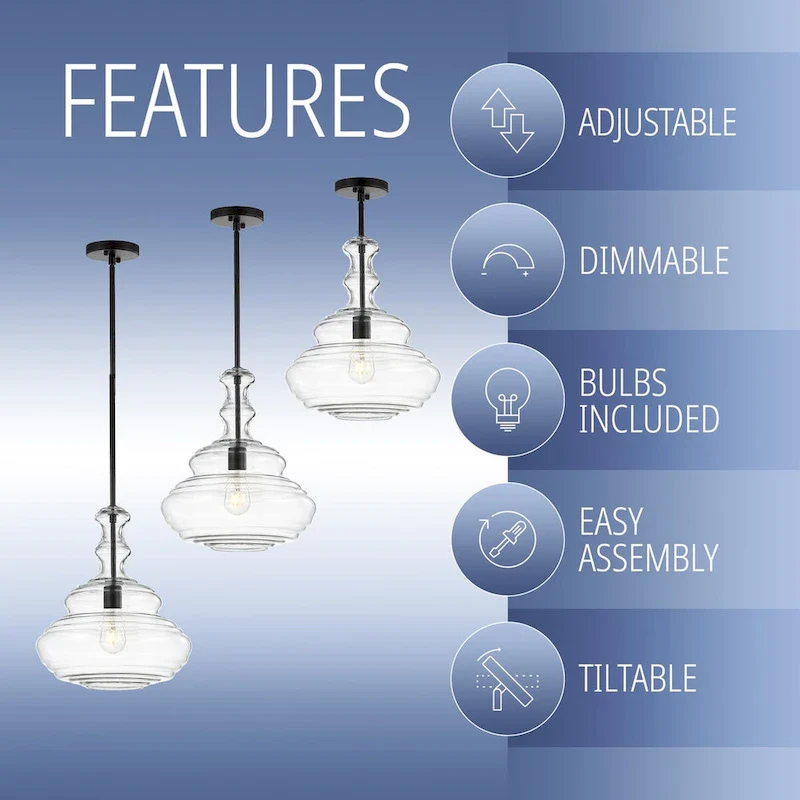 Monkey 13.37  Glass/Metal LED Pendant, by JONATHAN Y