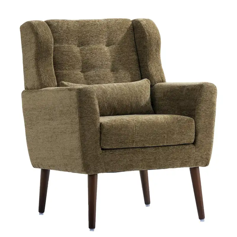 Chenille Fabric Accent Chair with Arm