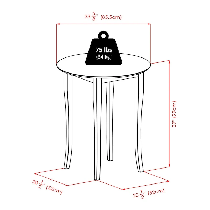 3-Pc High Table with V-back Bar Stools, Walnut