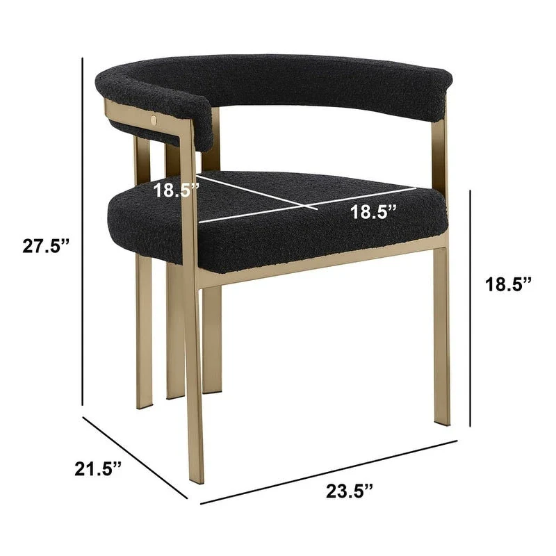 Best Quality Furniture Matte Brushed Gold Chrome Dining Chairs (Set of 2) - N/A