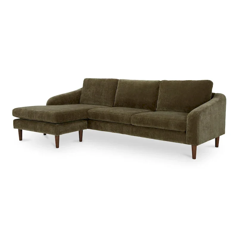 Drew Sectional with Reversible Chaise, Dark Brown - 98 X 59.2 X 33.5