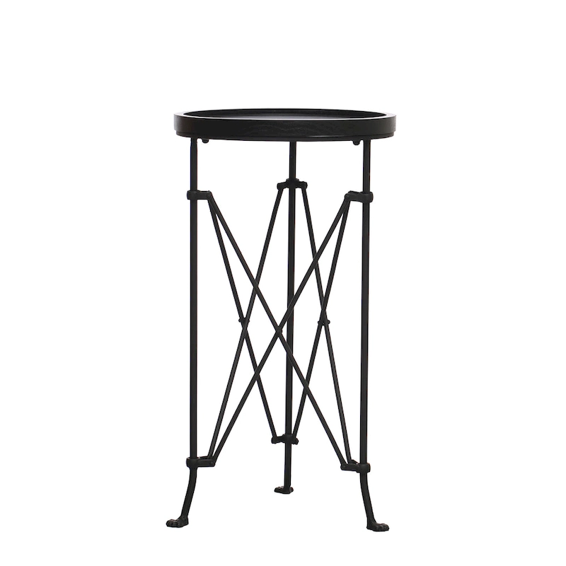 Round Metal Side Table with Claw Feet