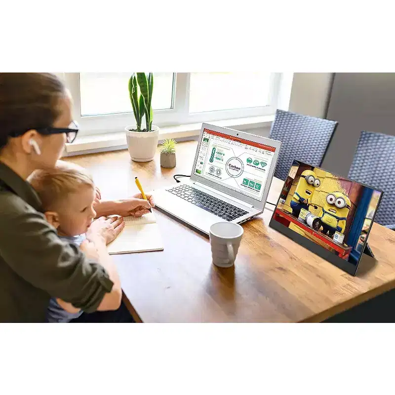 SideTrak Solo Pro 15.8 Freestanding Portable Monitor for Laptop - IPS Full HD 1920x1080 USB Anti-Glare LED Display with Kickstand- Black