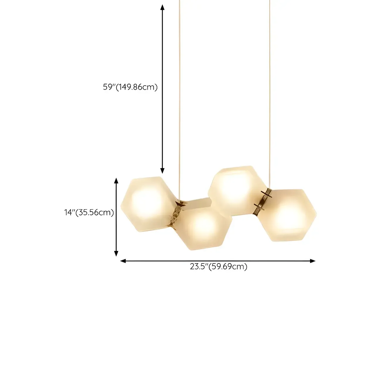 Simple Modern Glass Hexagonal Island Pendant Light