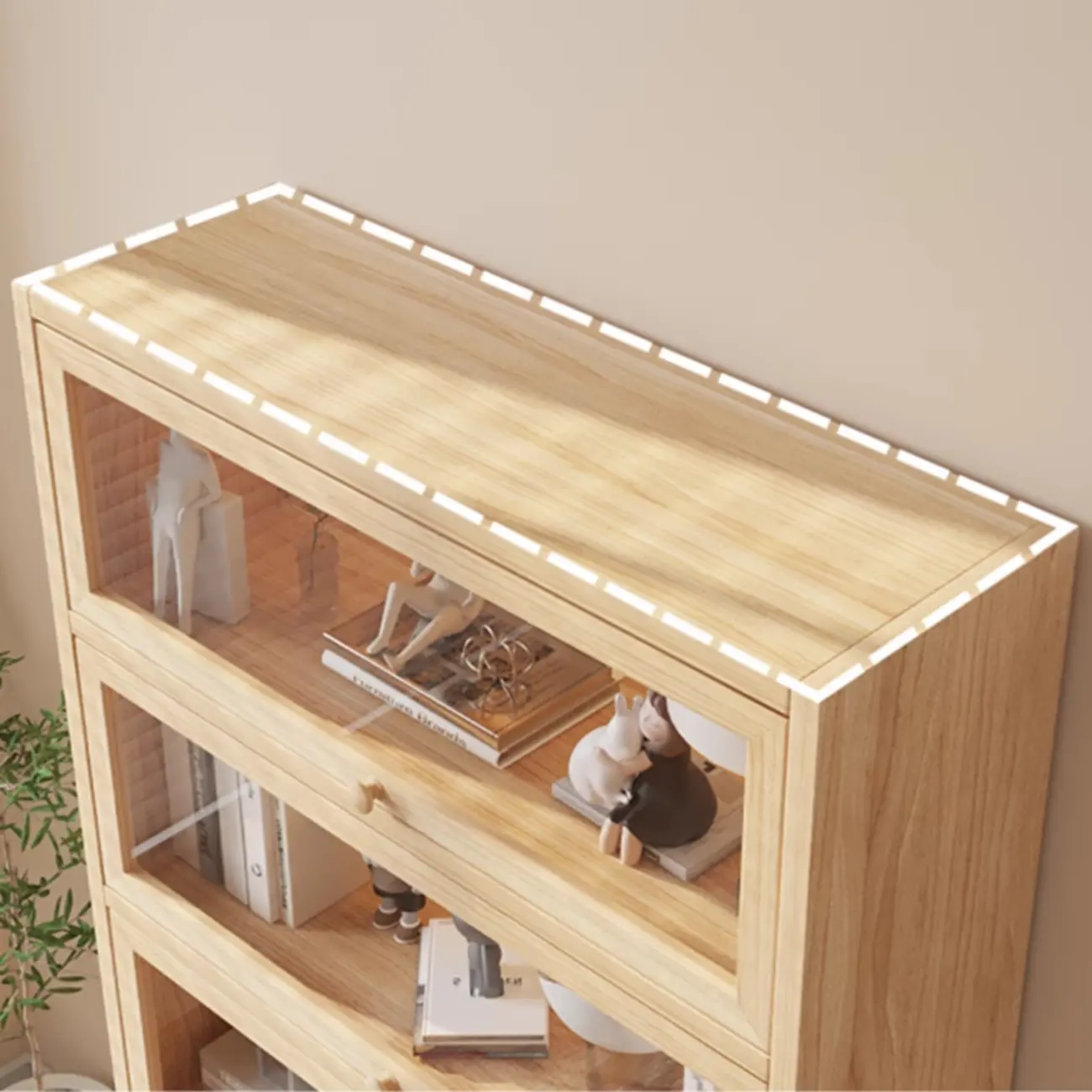 Classic Natural Finish Solid Wood 5-Shelf Display Bookcase