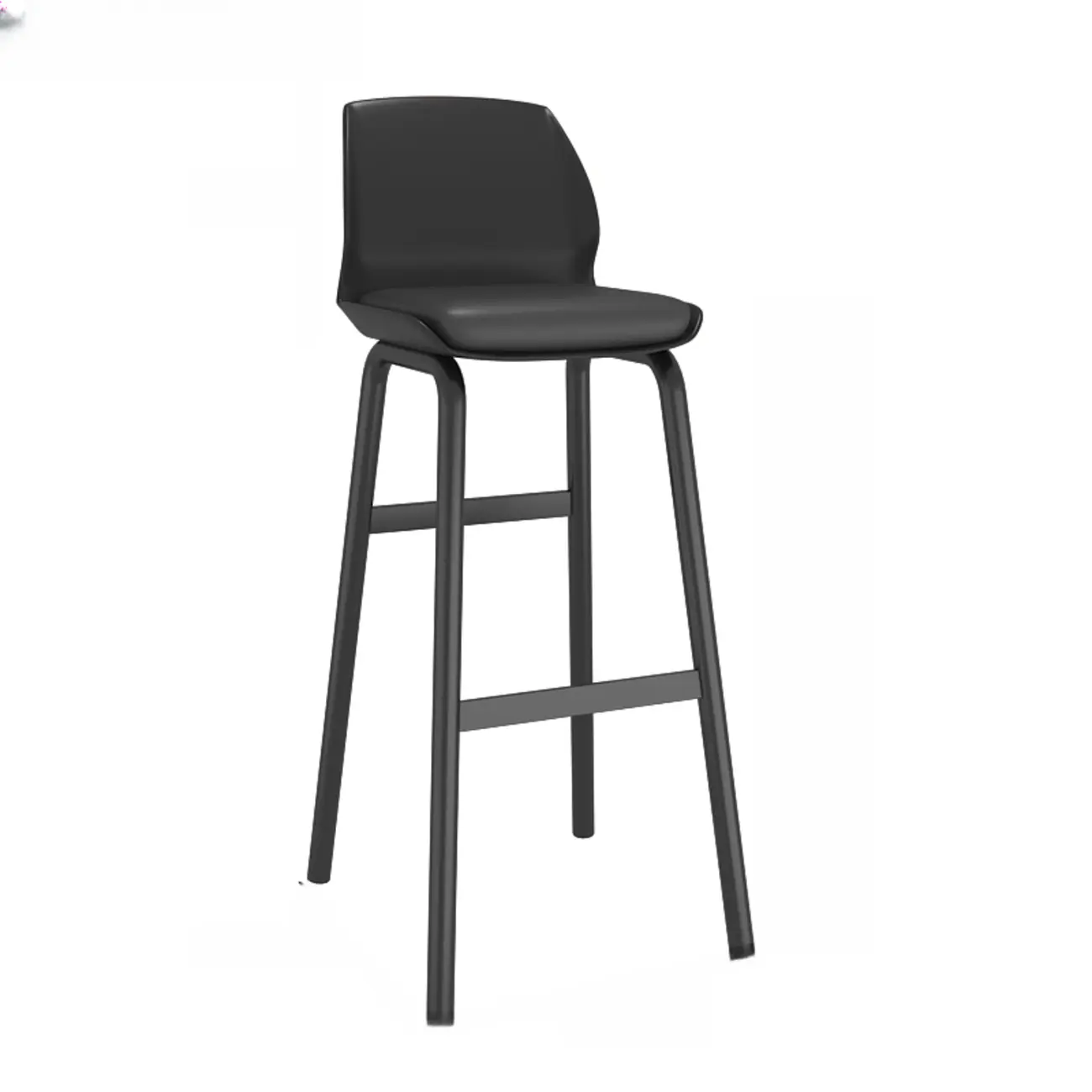 Stylish Rectangular Faux Leather Metal Cafe Bar Stools