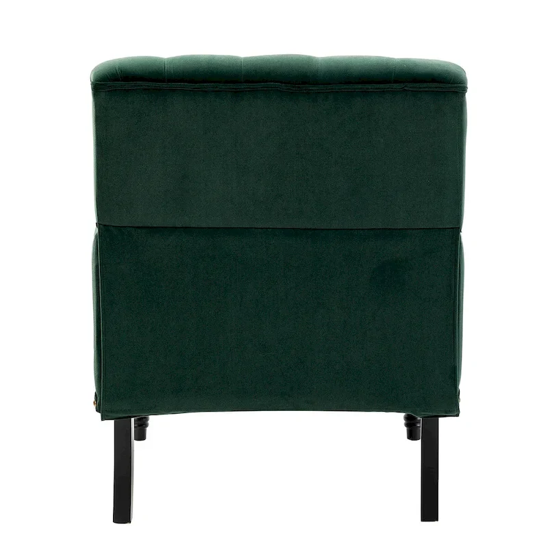 Velvet Button Tufted Accent Chair with Nailhead Trim