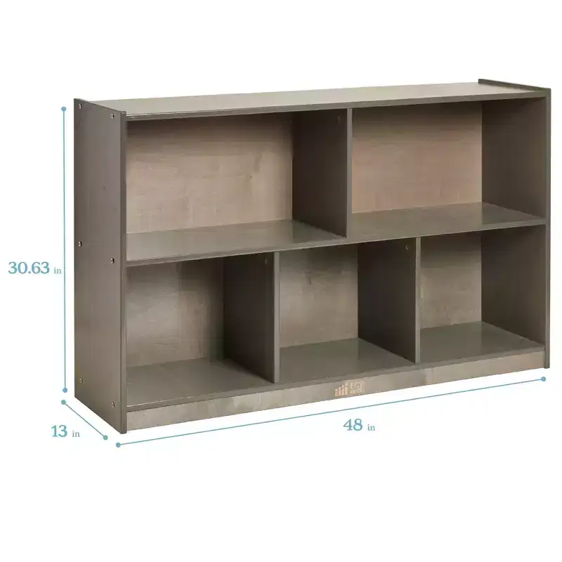 ECR4Kids 5-Compartment Mobile Storage Cabinet, Preschool, Classroom Furniture
