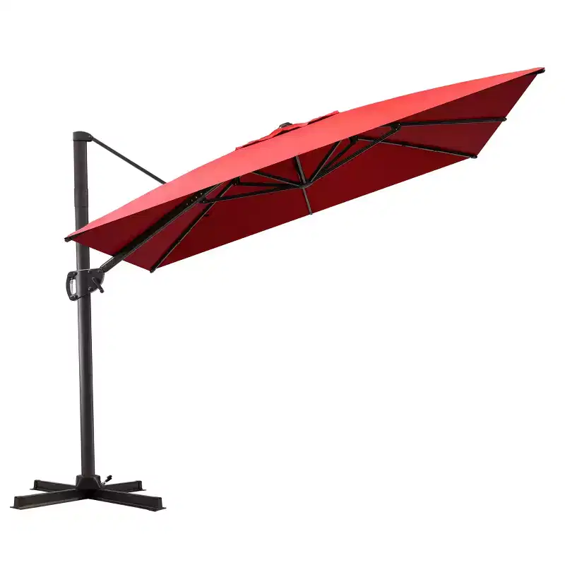 Crestlive Products 9x11FT Cantilever Patio Offset Umbrella 1-Tier Top No Base