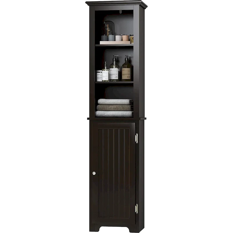UTEX 64  Freestanding Storage Cabinet, Bathroom Tall Cabinet with Doors and Shelves, Free Standing Linen Tower
